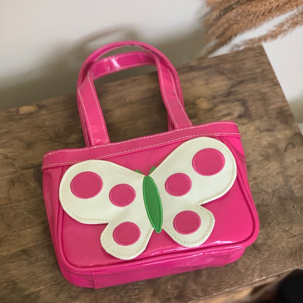 Dolls Kill Vintage Vinyl Pink Butterfly Mini Purse - Picture 3 of 6